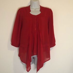 Flowy red blouse